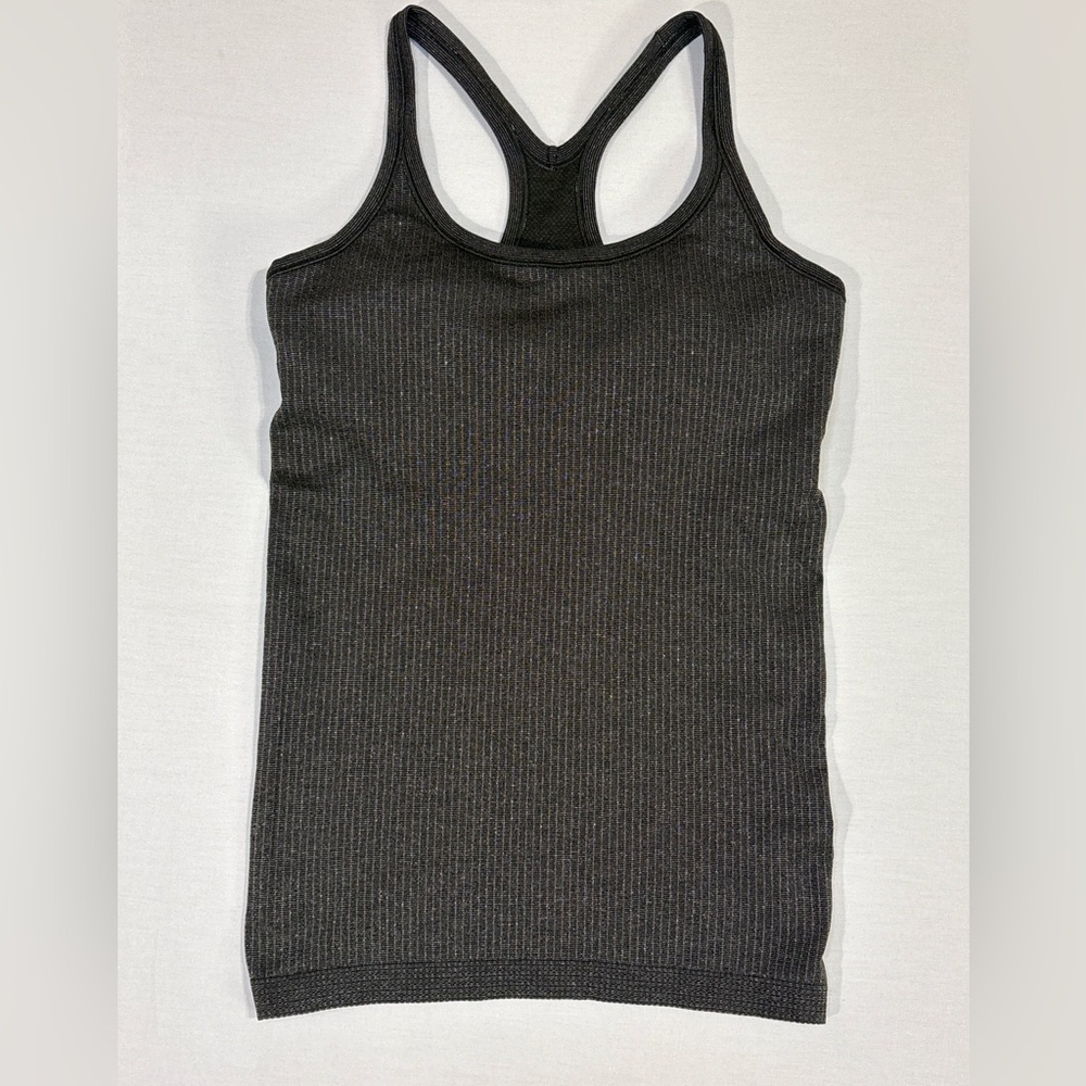 lululemon Heather Gray Ribbed Racerback Athletic Tank Top Size 8